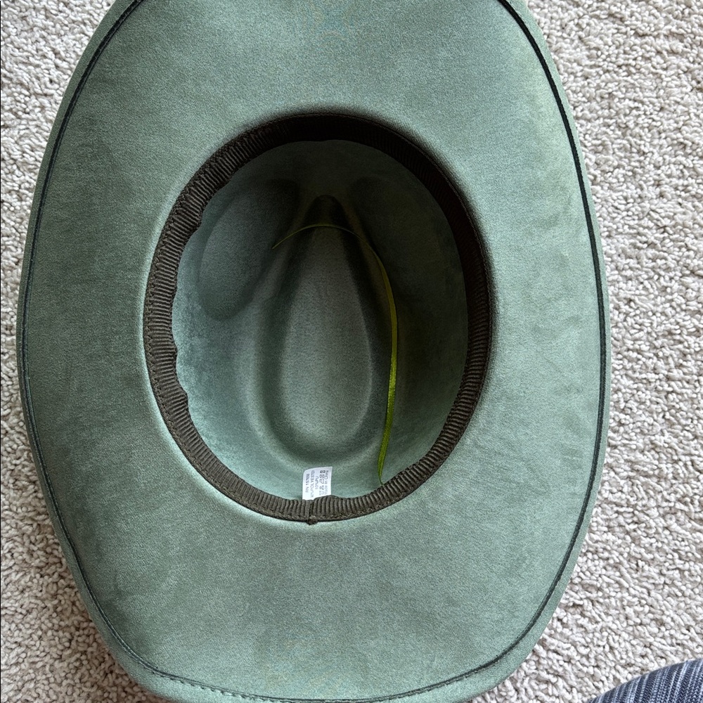 Casey Faux Green Suede Cowboy Hat With Concho Band - Picture 4 of 4